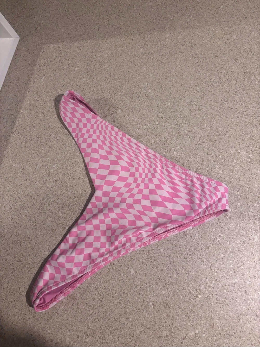 Frankie's Bikinis Pink Checkerboard High-Cut Bikini Bottom